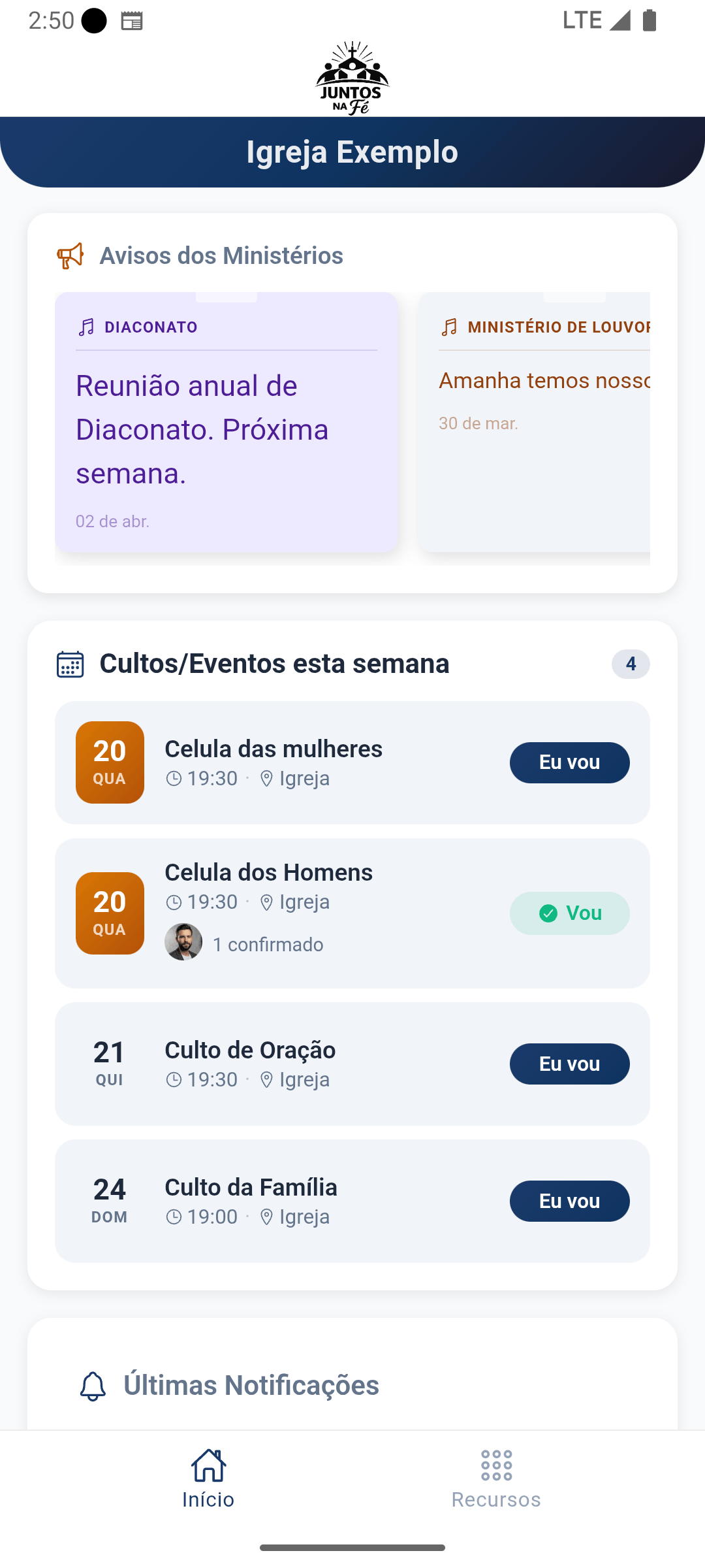 Avisos da comunidade